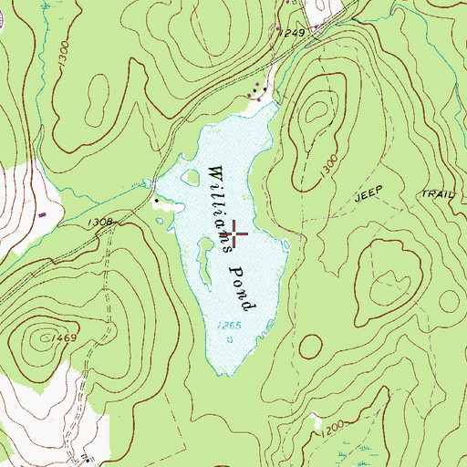 Topographic Map of Williams Pond, PA
