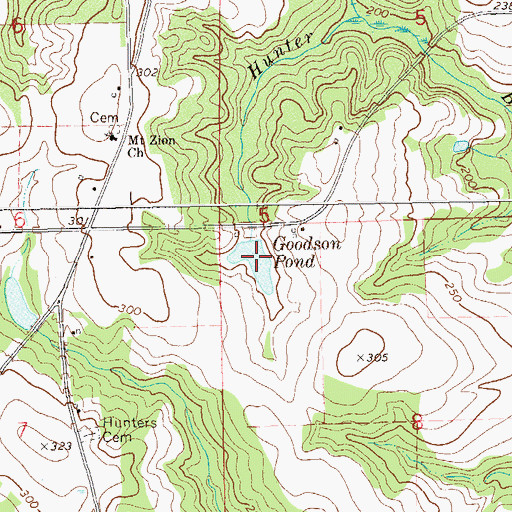 Topographic Map of Goodson Pond, AL
