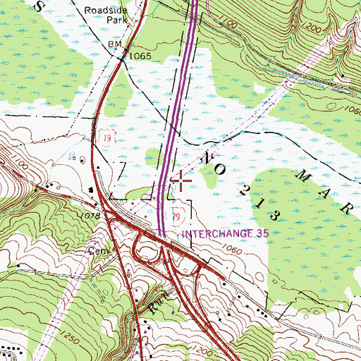 Topographic Map of Williams Run, PA