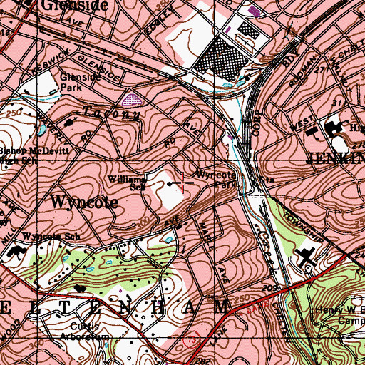 Topographic Map of Williams School, PA