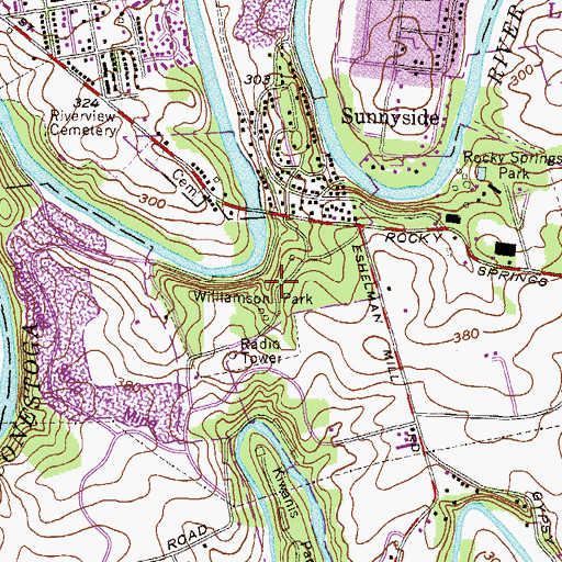 Topographic Map of Williamson Park, PA
