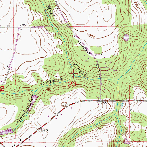 Topographic Map of Goodwater Branch, AL
