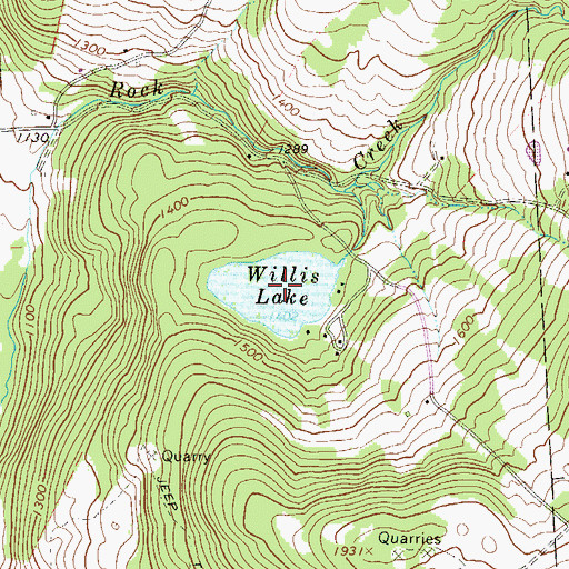 Topographic Map of Willis Lake, PA