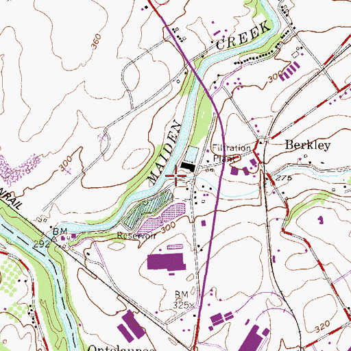 Topographic Map of Willow Creek, PA