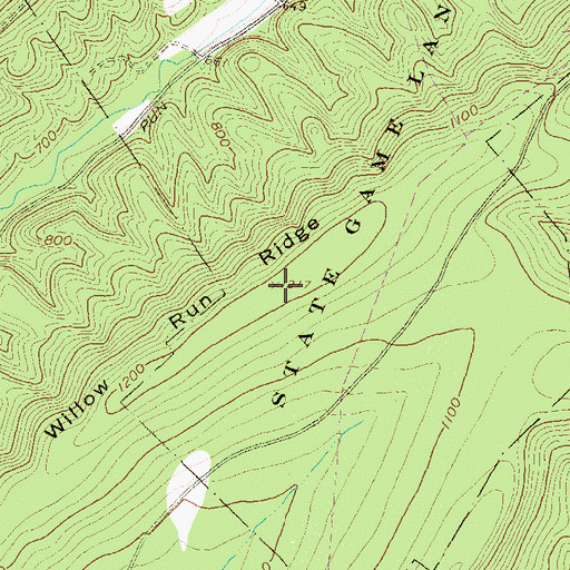 Topographic Map of Willow Run Ridge, PA