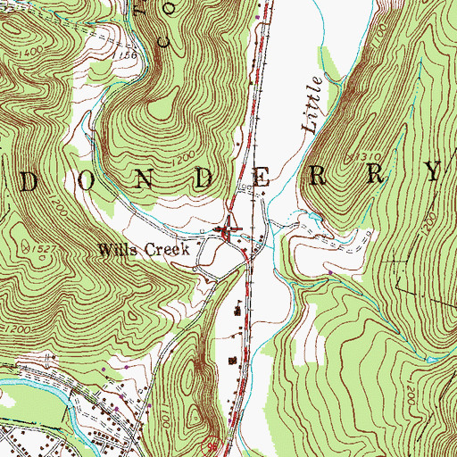 Topographic Map of Wills Creek, PA