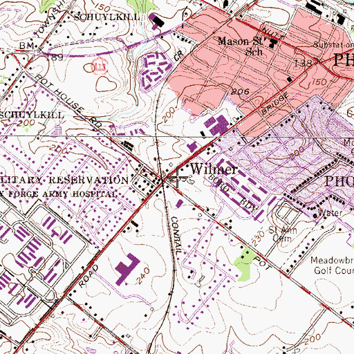 Topographic Map of Wilmer, PA