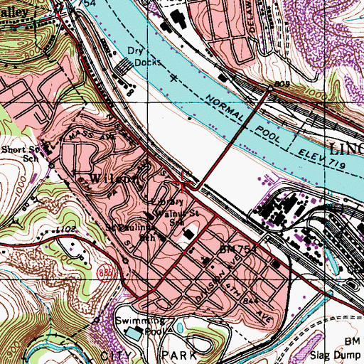 Topographic Map of Wilson, PA