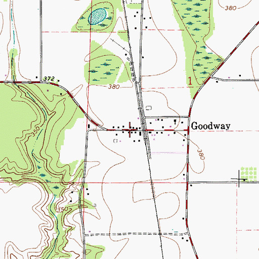 Topographic Map of Goodway, AL