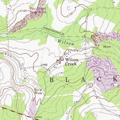Topographic Map of Wilson Creek, PA