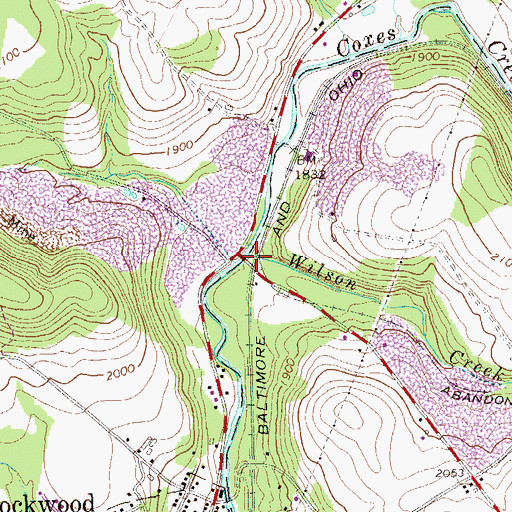 Topographic Map of Wilson Creek, PA