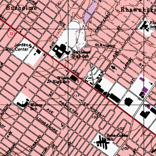 Topographic Map of Wilson Junior High School, PA
