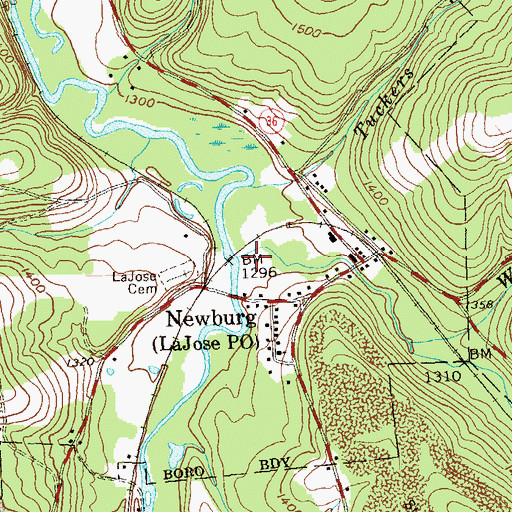 Topographic Map of Wilson Run, PA