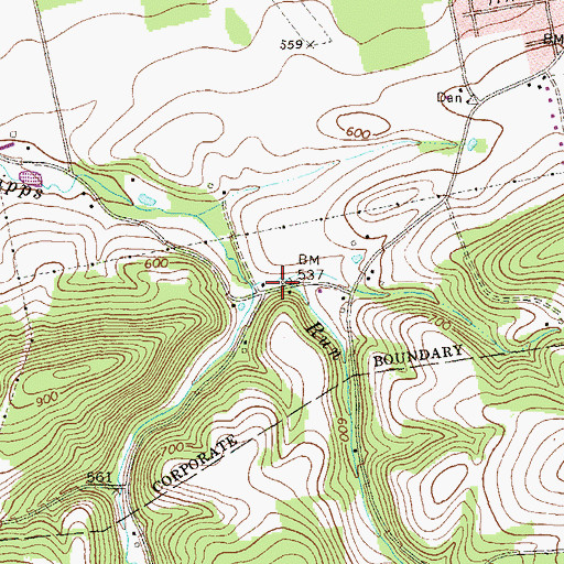 Topographic Map of Wilson Run, PA