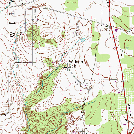Topographic Map of Wilson School, PA