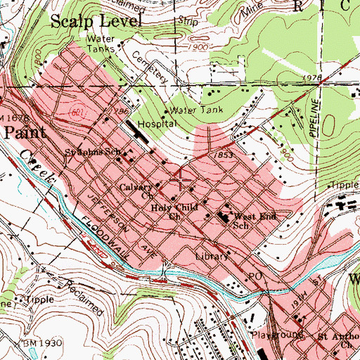 Topographic Map of Windber, PA