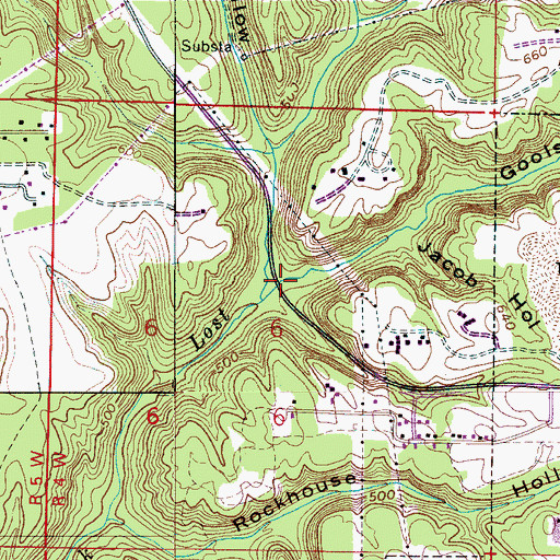Topographic Map of Goolsby Hollow, AL