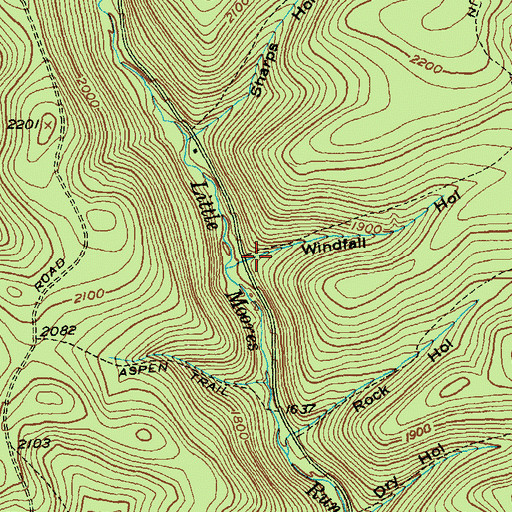 Topographic Map of Windfall Hollow, PA