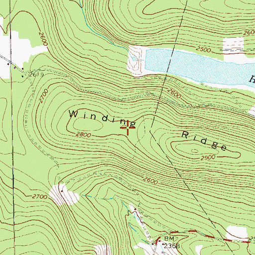 Topographic Map of Winding Ridge, PA