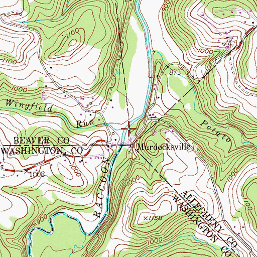 Topographic Map of Wingfield Run, PA