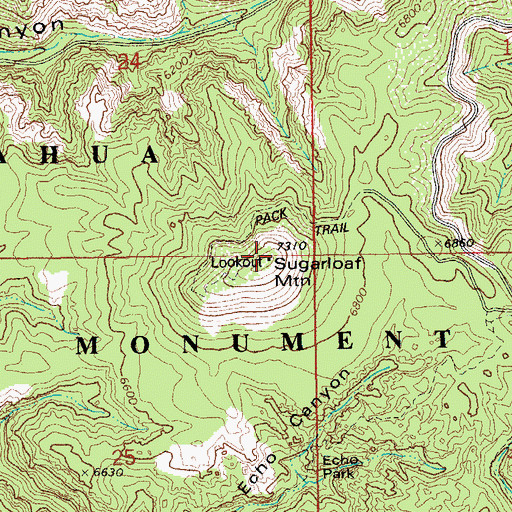 Topographic Map of Sugarloaf Mountain, AZ