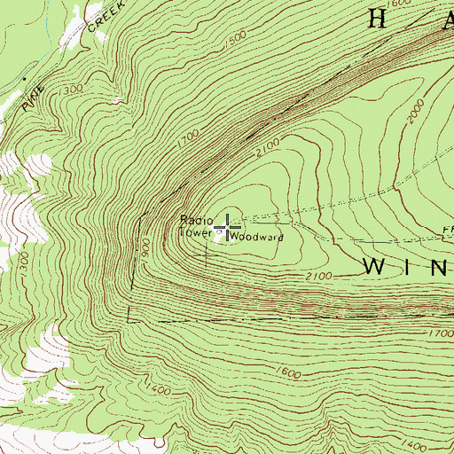 Topographic Map of Winkelblech Mountain, PA
