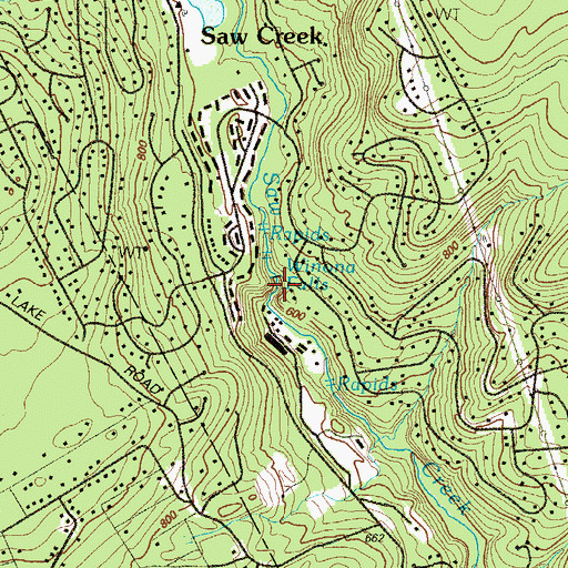 Topographic Map of Winona Falls, PA