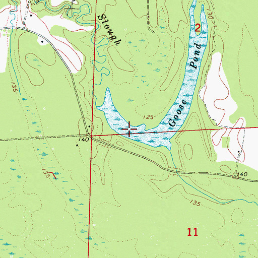 Topographic Map of Goose Pond, AL