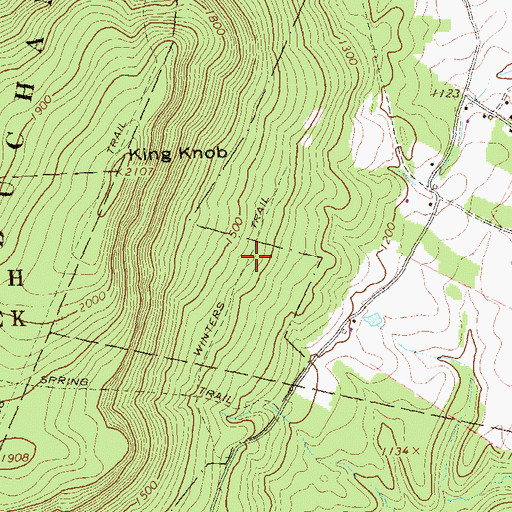 Topographic Map of Winters Trail, PA