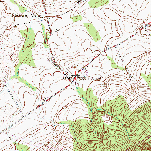 Topographic Map of Wisdom School, PA