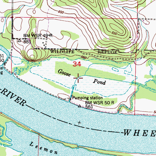 Topographic Map of Goose Pond, AL