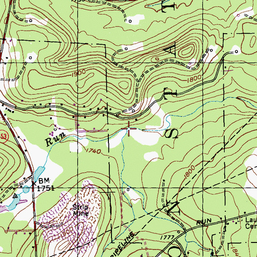 Topographic Map of Wise Run, PA