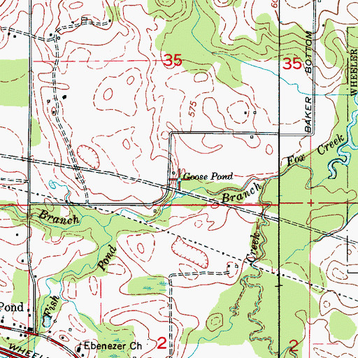 Topographic Map of Goose Pond, AL