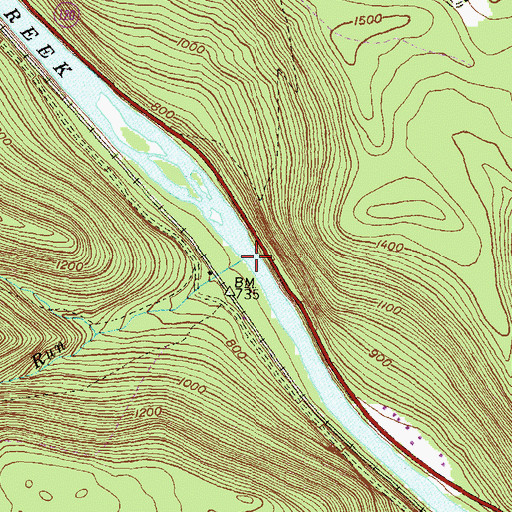 Topographic Map of Wistar Run, PA