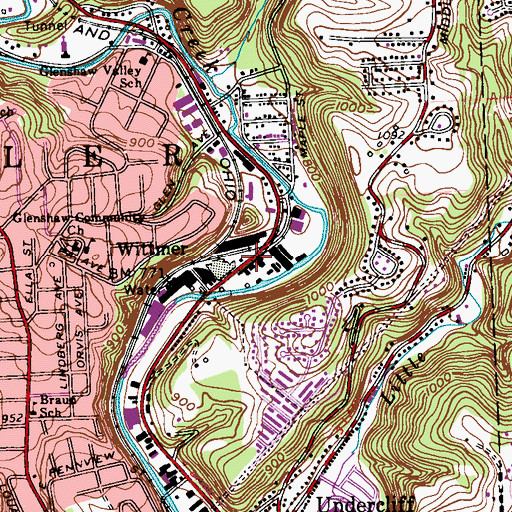 Topographic Map of Wittmer, PA