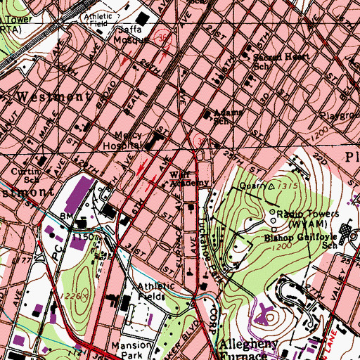 Topographic Map of Wolf Academy, PA