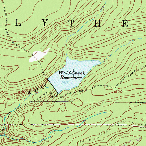 Topographic Map of Wolf Creek Reservoir, PA