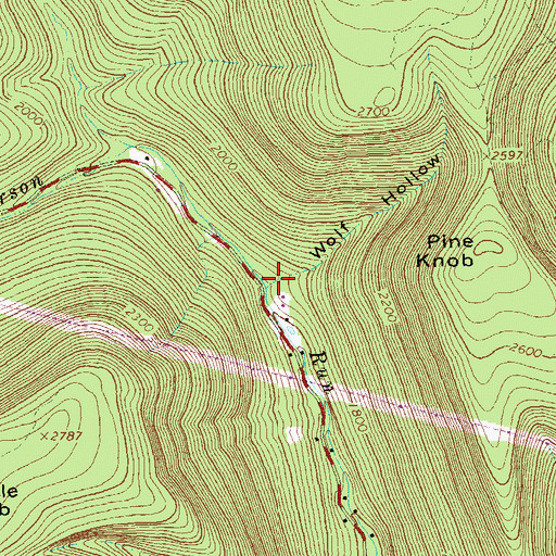 Topographic Map of Wolf Hollow, PA