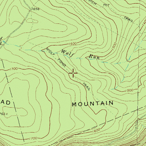 Topographic Map of Wolf Pond Trail, PA