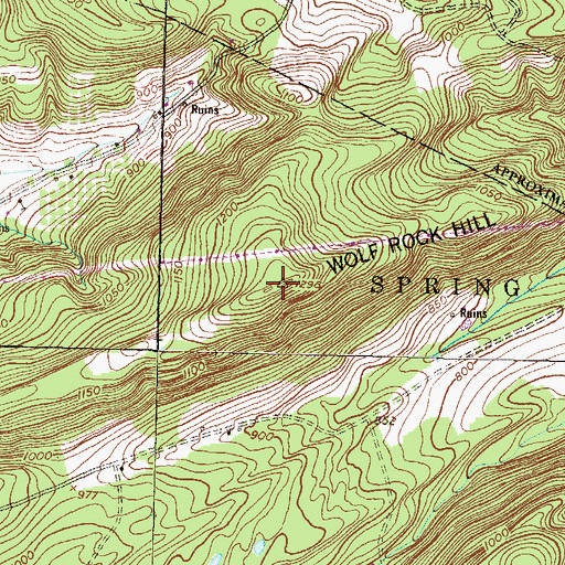 Topographic Map of Wolf Rock Hill, PA