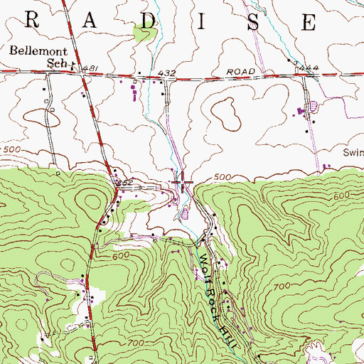 Topographic Map of Wolf Rock Hill, PA
