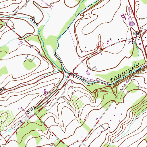 Topographic Map of Wolf Run, PA