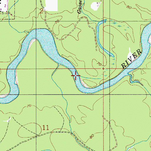 Topographic Map of Gooseneck Branch, AL