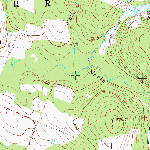 Topographic Map of Wolf Run, PA