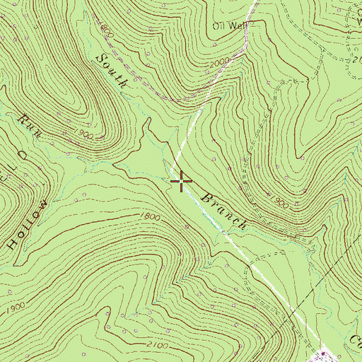 Topographic Map of Wolf Run, PA