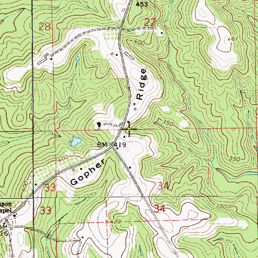 Topographic Map of Gopher Ridge, AL