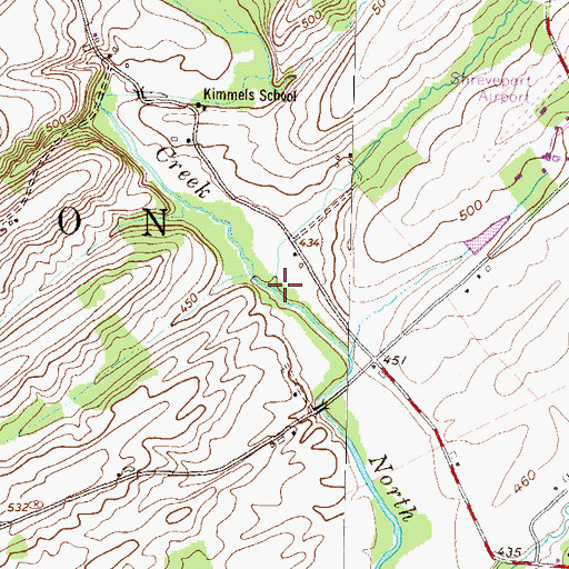 Topographic Map of Wolf Run, PA