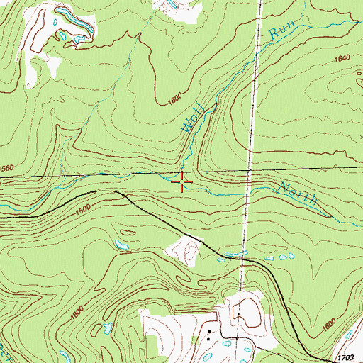Topographic Map of Wolf Run, PA