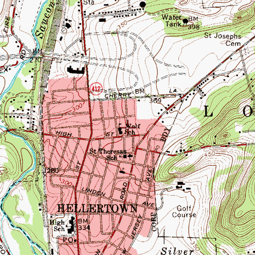 Topographic Map of Wolf School, PA