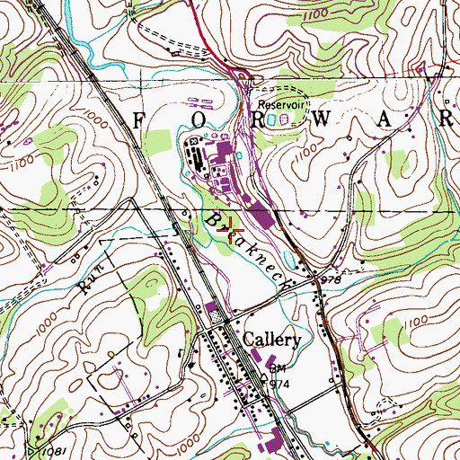 Topographic Map of Wolfe Run, PA